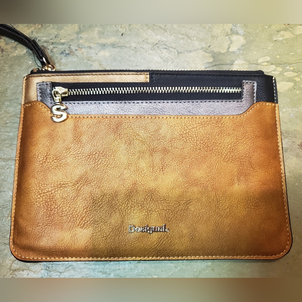 Desigual Brown and Black Clutch